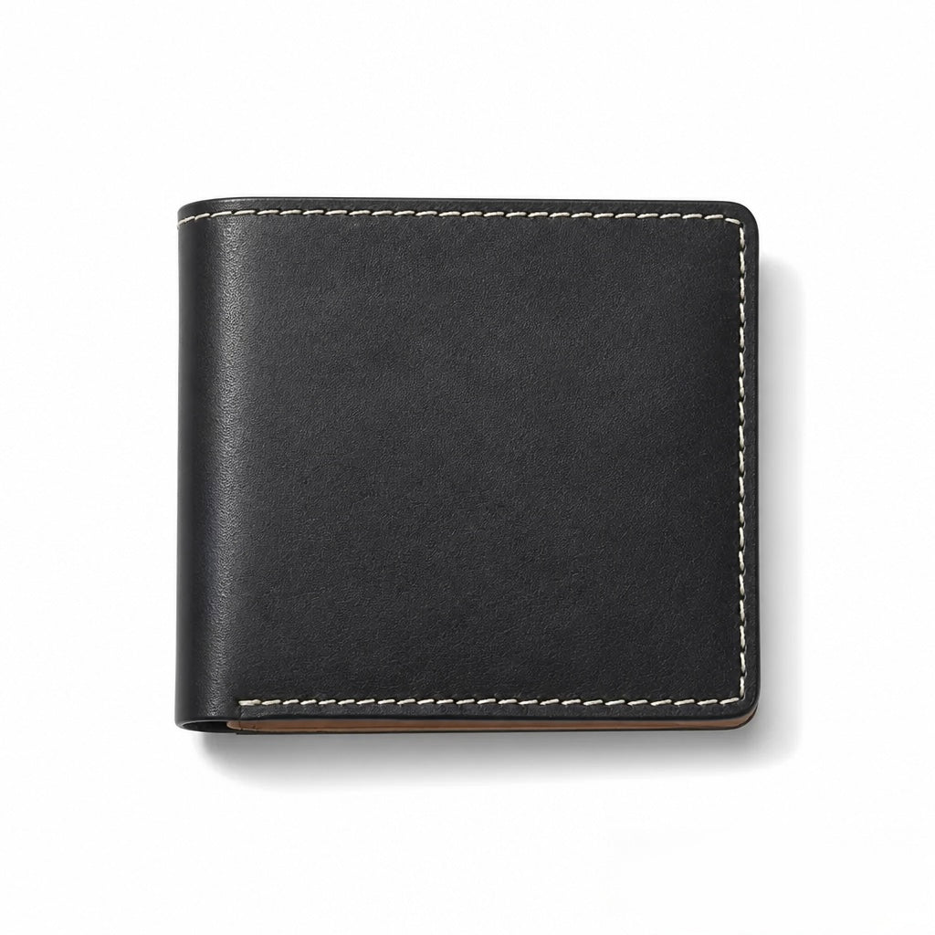 Q-SECURO Men's Slim Bifold Wallet – Italian Vegetable Tanned Leather, RFID Blocking, 6 Card Slots