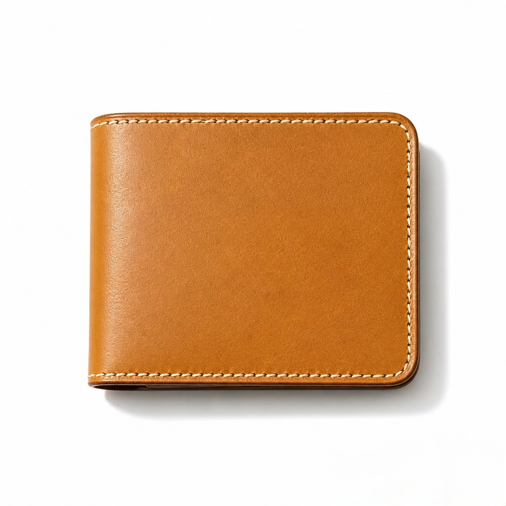 Q-SECURO Men's Slim Bifold Wallet – Italian Vegetable Tanned Leather, RFID Blocking, 6 Card Slots