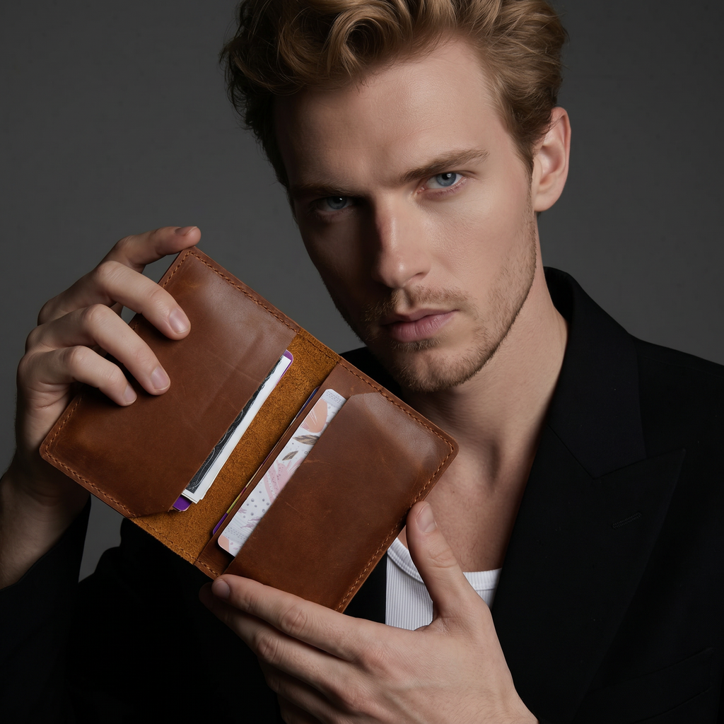 Q-STEELFOLD Genuine Leather Credit Card Holder – Where Style Meets Functionality