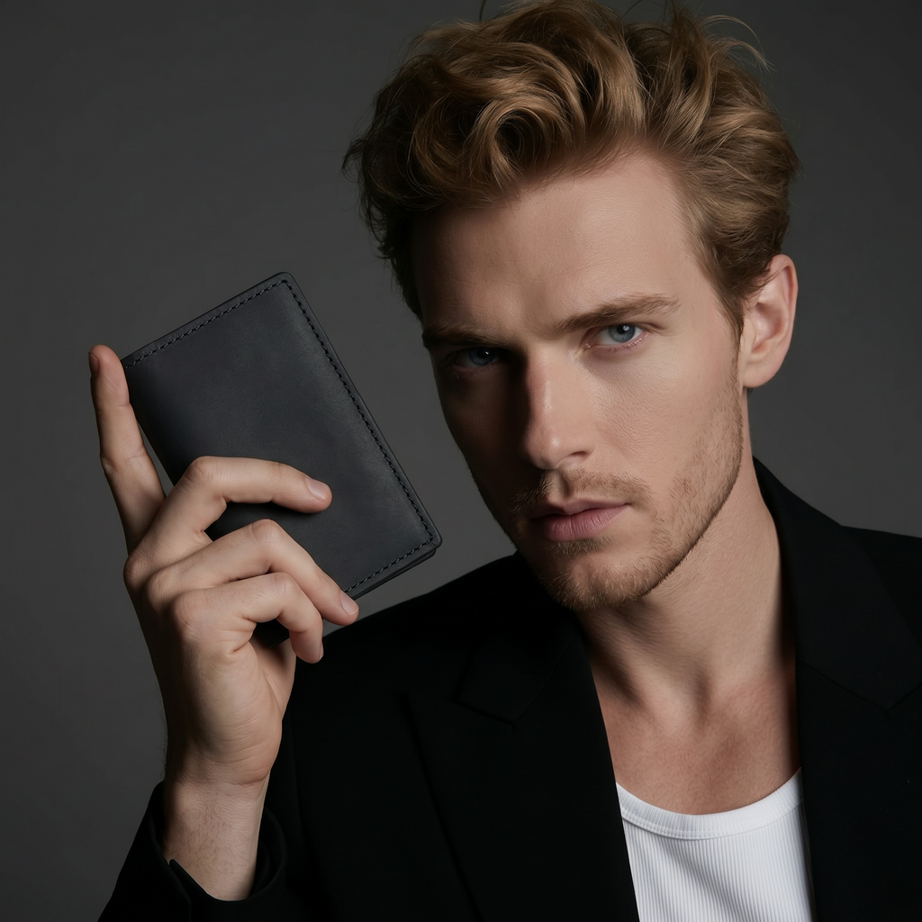 Q-STEELFOLD Genuine Leather Credit Card Holder – Where Style Meets Functionality