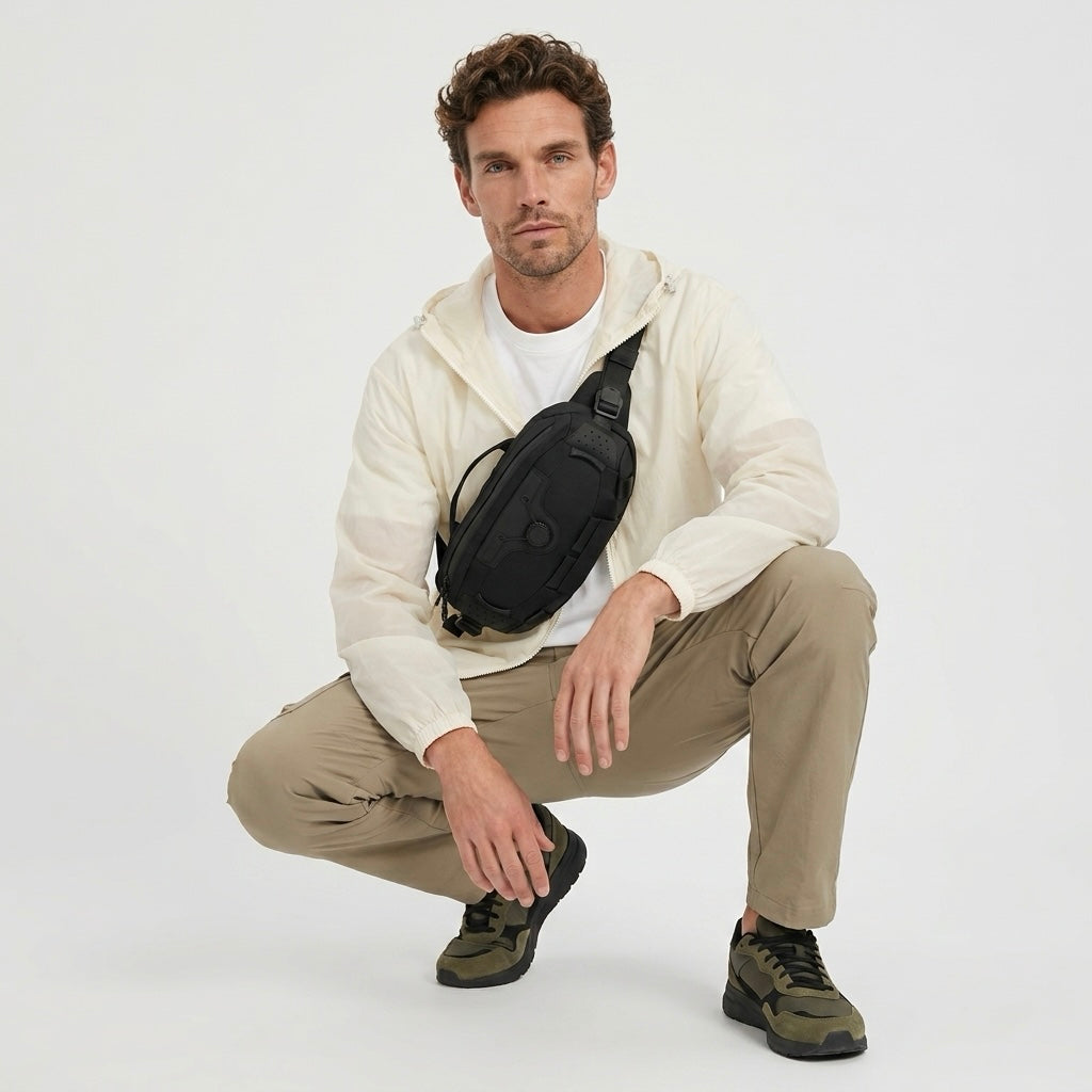 Q-STORM Waterproof Crossbody Bag – 1680D Polyester, Anti-Scratch, Unisex Everyday Carry