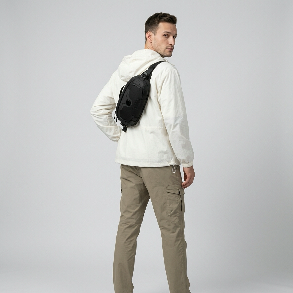 Q-STORM Waterproof Crossbody Bag – 1680D Polyester, Anti-Scratch, Unisex Everyday Carry