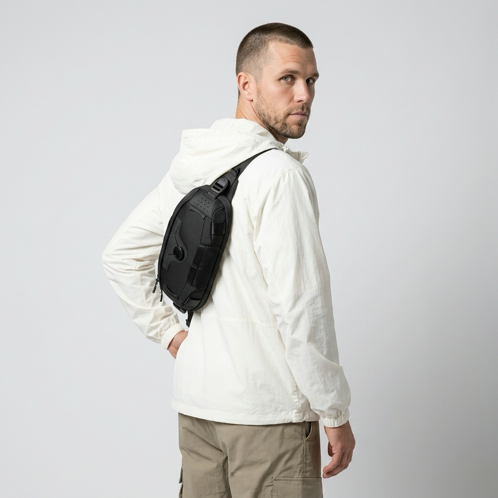 Q-STORM Waterproof Crossbody Bag – 1680D Polyester, Anti-Scratch, Unisex Everyday Carry