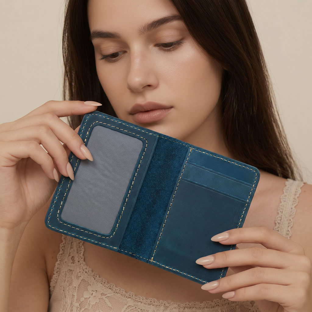 Q-STRAK Genuine Leather Credit Card Holder – Where Sophistication Meets Practicality