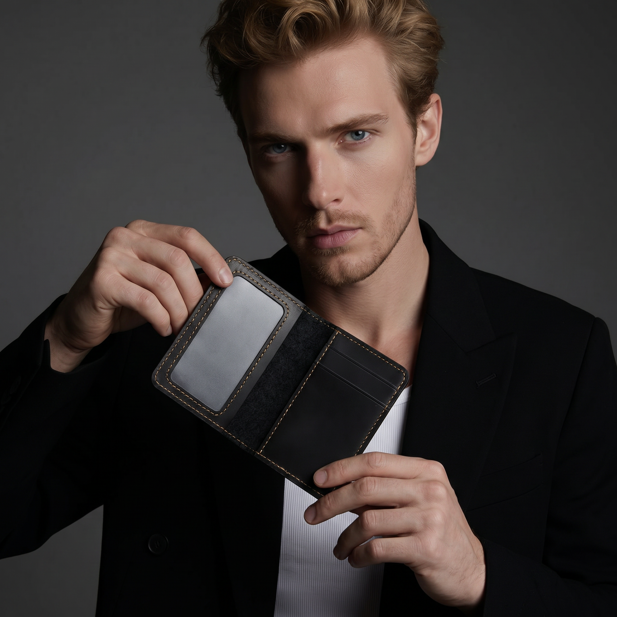 Q-STRAK Genuine Leather Credit Card Holder – Where Sophistication Meets Practicality