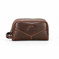 Q-TRAVERSE Full-Grain Genuine Leather Dopp Kit – Vintage Travel Toiletry Bag