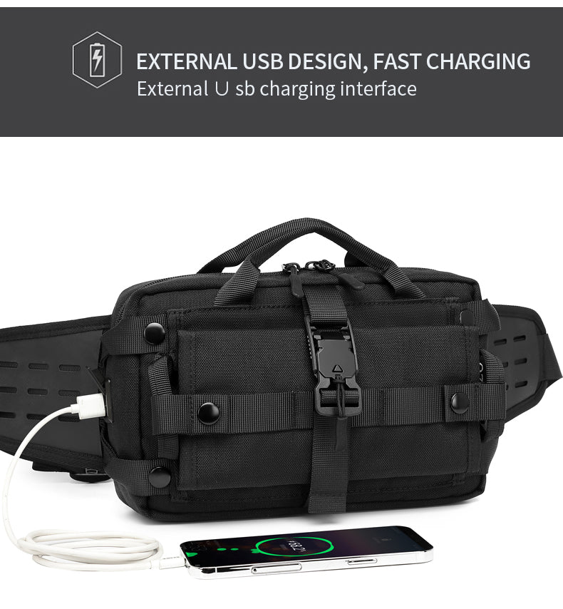 Q-URBAN Urban Edge Men's Waterproof Crossbody Bag | Travel Satchel & Messenger Bag
