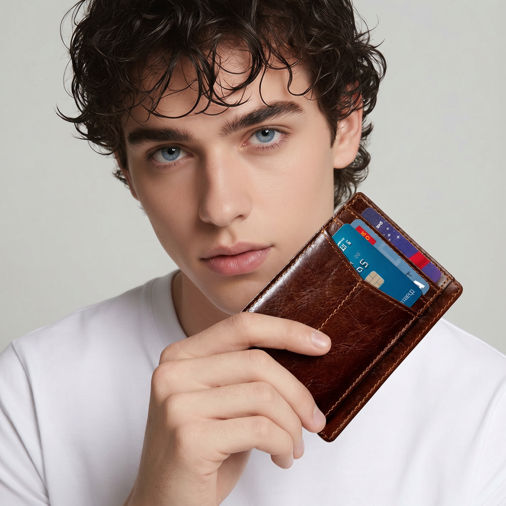 Q-VAULT Genuine Leather Credit Card Holder – Where Elegance Meets Function and Security