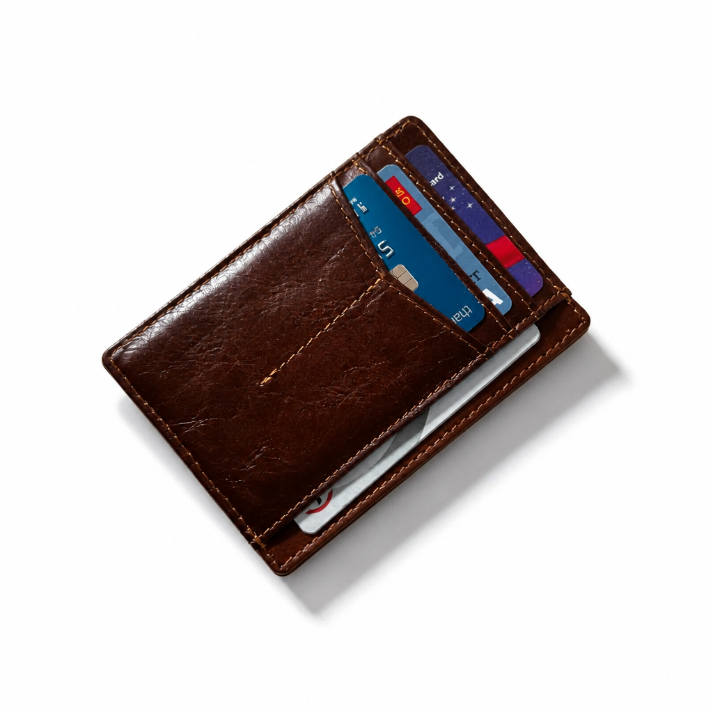 Q-VAULT Genuine Leather Credit Card Holder – Where Elegance Meets Function and Security