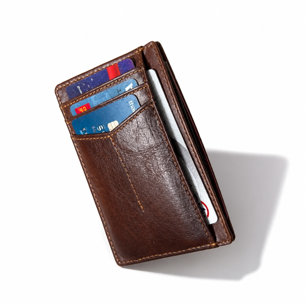 Q-VAULT Genuine Leather Credit Card Holder – Where Elegance Meets Function and Security