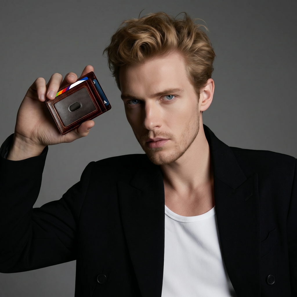 Q-VAULT Genuine Leather Credit Card Holder – Where Elegance Meets Function and Security