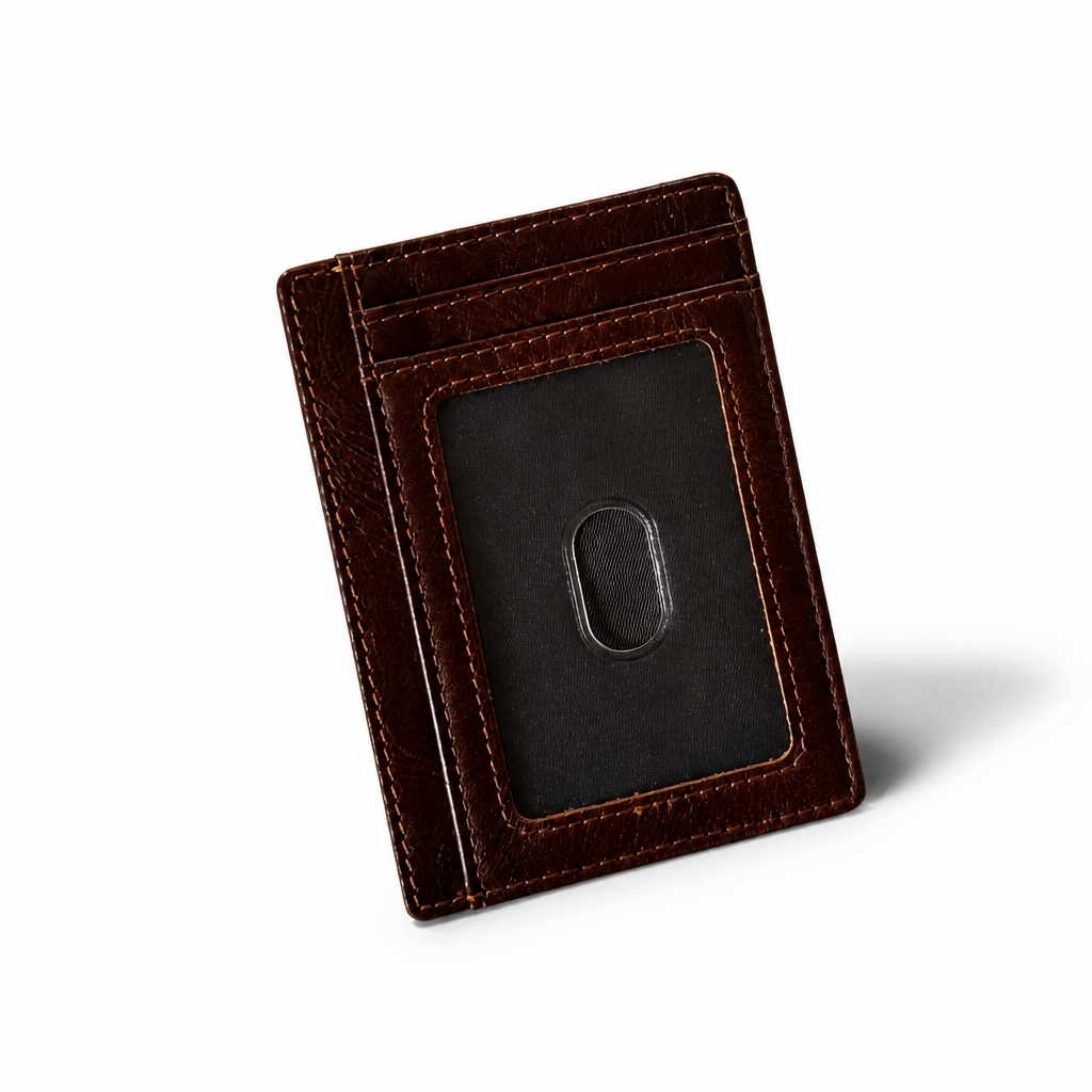 Q-VAULT Genuine Leather Credit Card Holder – Where Elegance Meets Function and Security