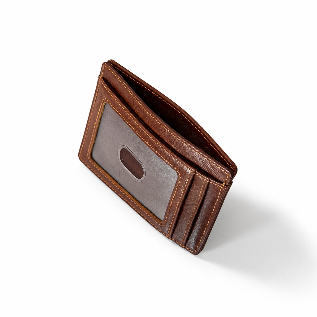 Q-VAULT Genuine Leather Credit Card Holder – Where Elegance Meets Function and Security