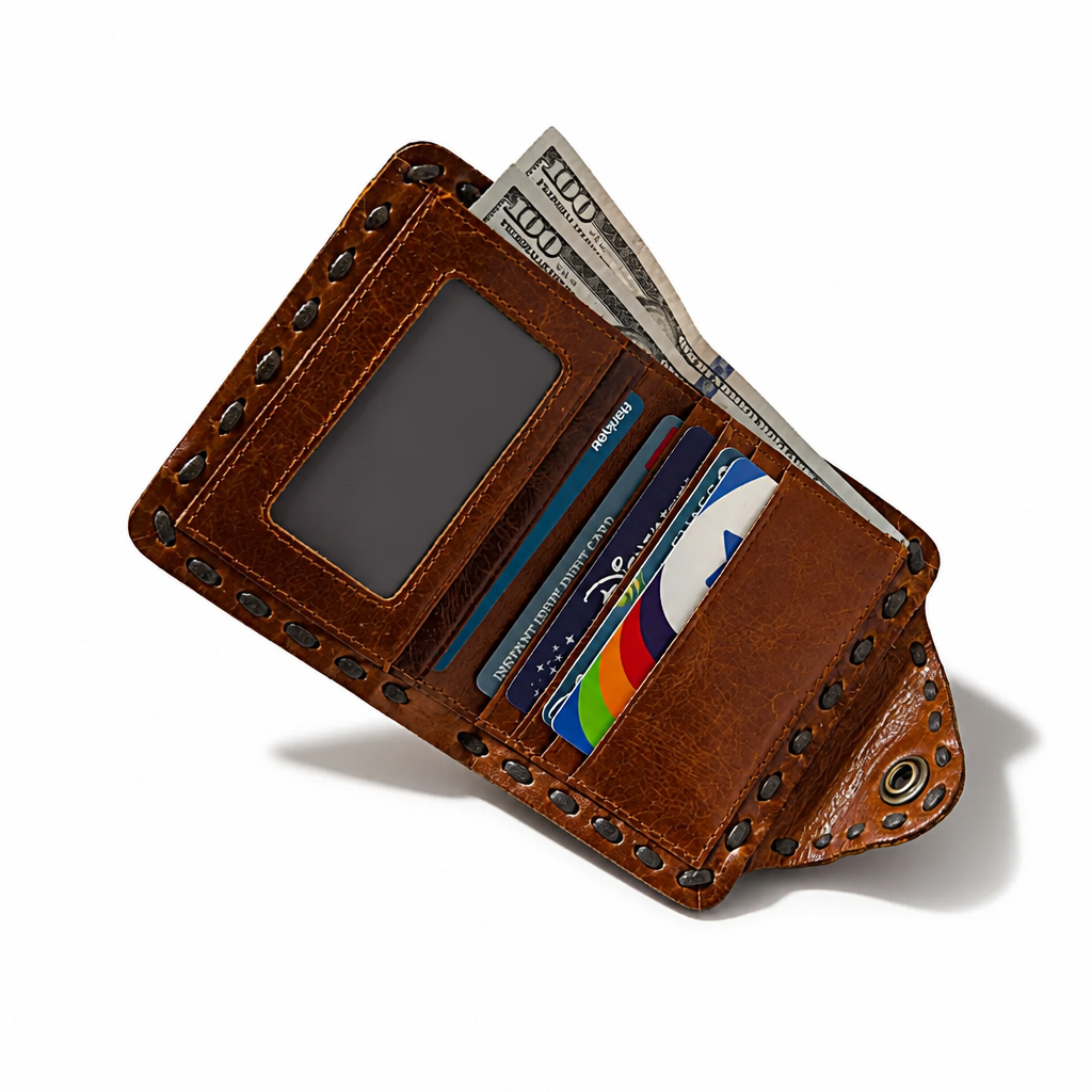 Q-VELA Women's Full-Grain Leather Wallet with RFID Blocking – Slim & Spacious