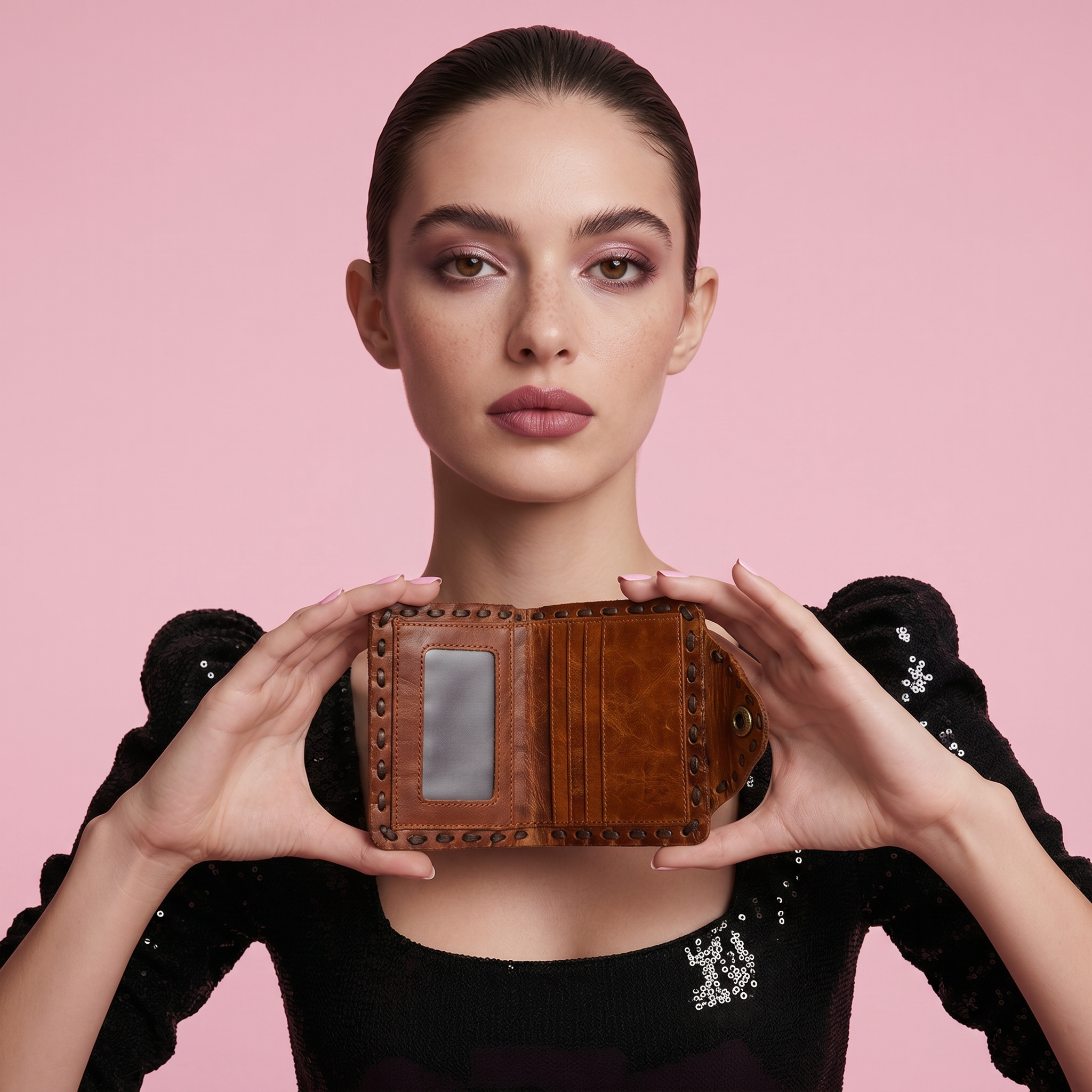 Q-VELA Women's Full-Grain Leather Wallet with RFID Blocking – Slim & Spacious