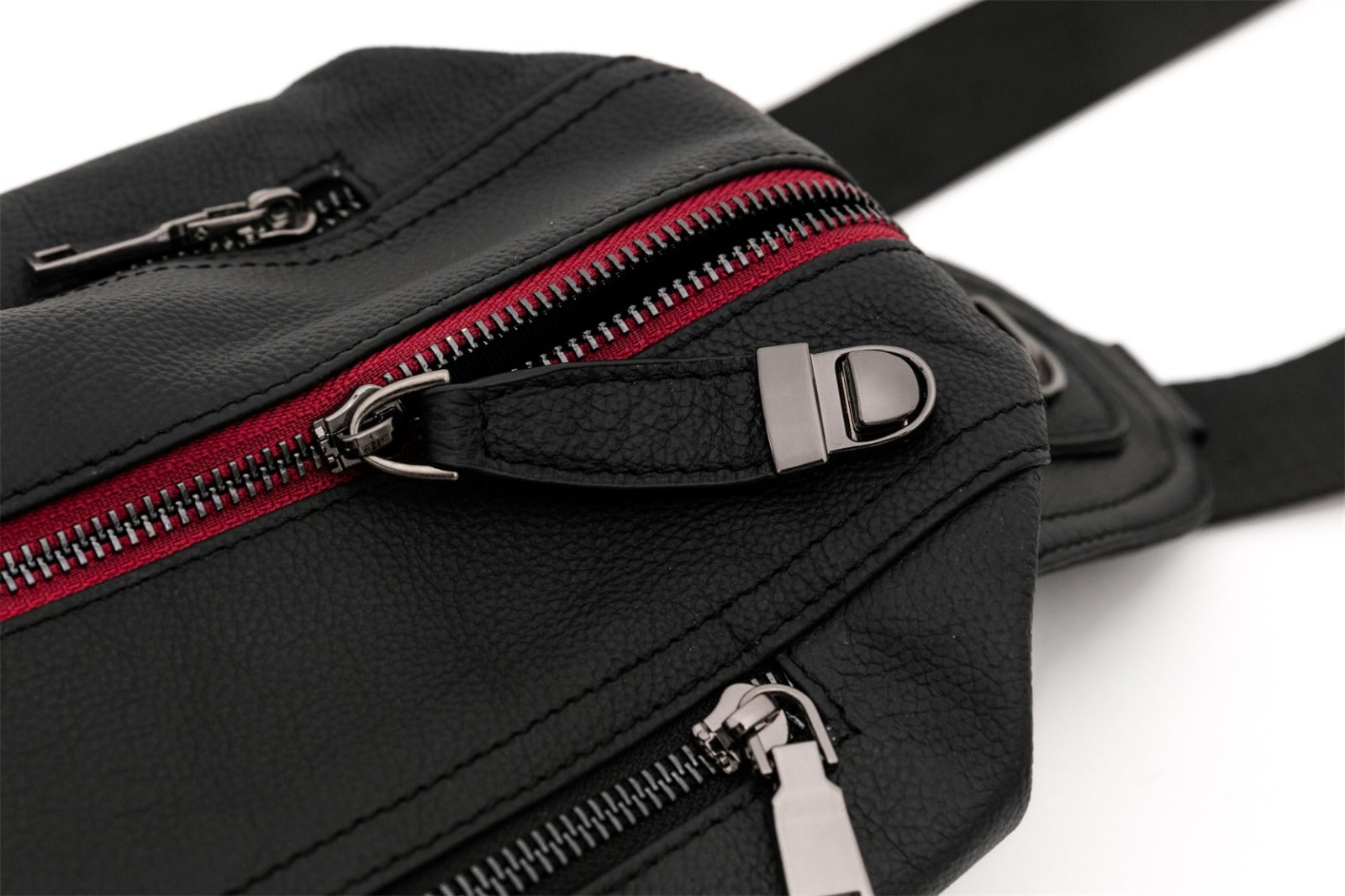 Q-BRIGHT Genuine Leather Crossbody Sling Bag – Mini Shoulder Bag with Earphone Hole for Travel, Hiking & Daily Carry