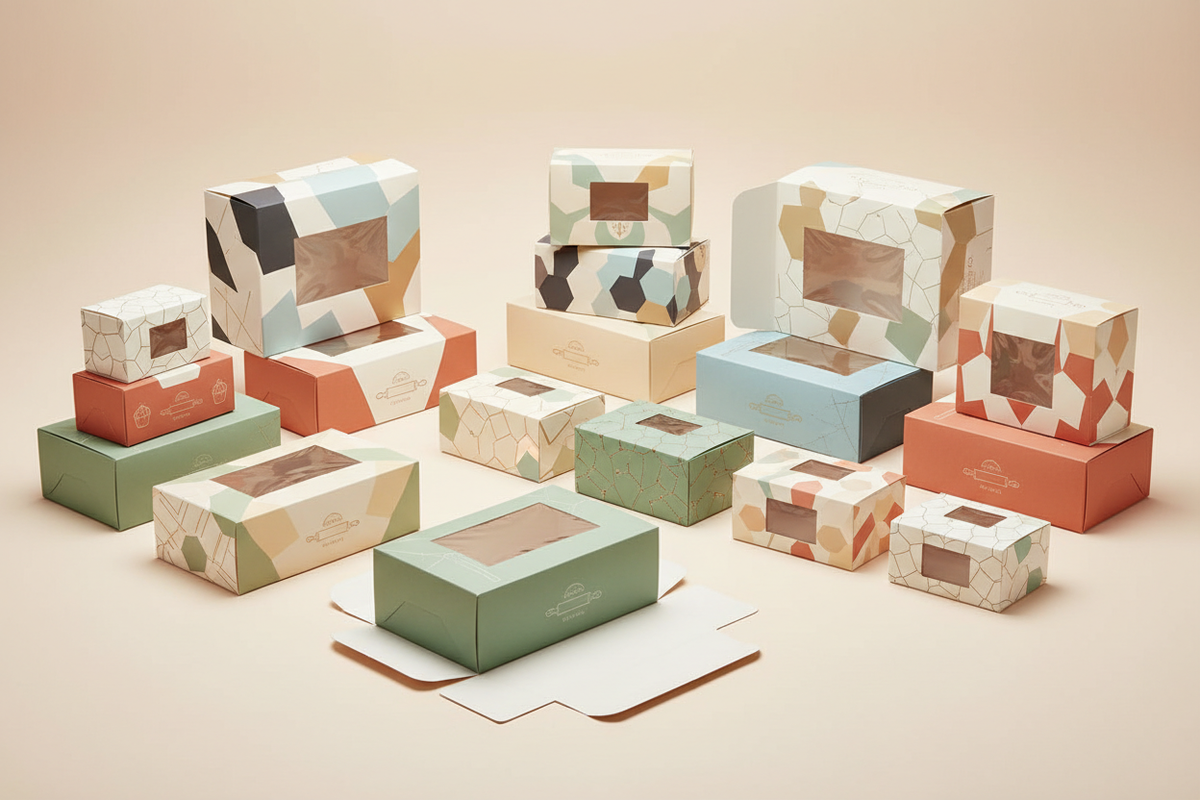 Glued cupcake boxes in multiple sizes and designs