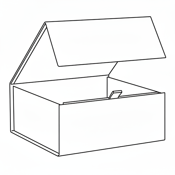 Magnetic Rigid Box Icon — White with Thick Black Outline