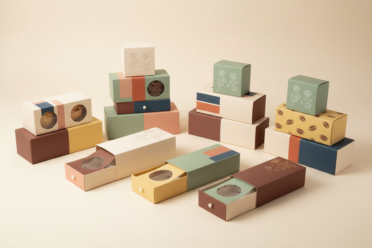 Pastry drawer boxes in multiple sizes and designs