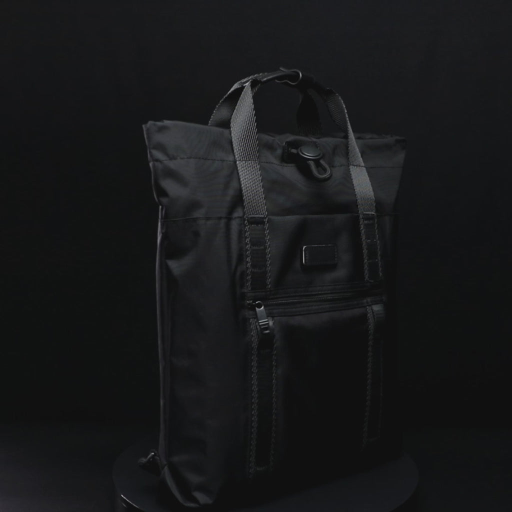 Q-CORD Premium Nylon & Genuine Leather Sport Backpack – Waterproof & Convertible