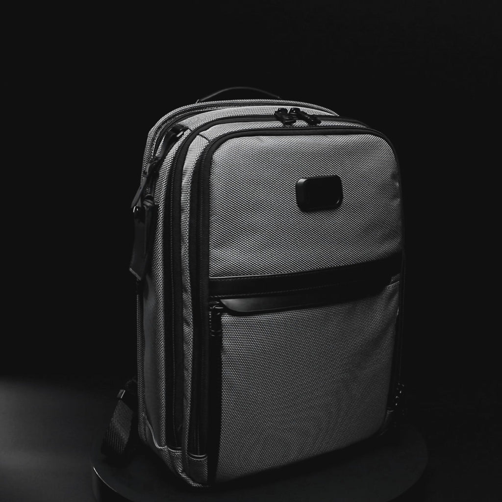 Q-NEXUS Ballistic Nylon & Leather Backpack – 16" MacBook, 3 Compartments, Waterproof