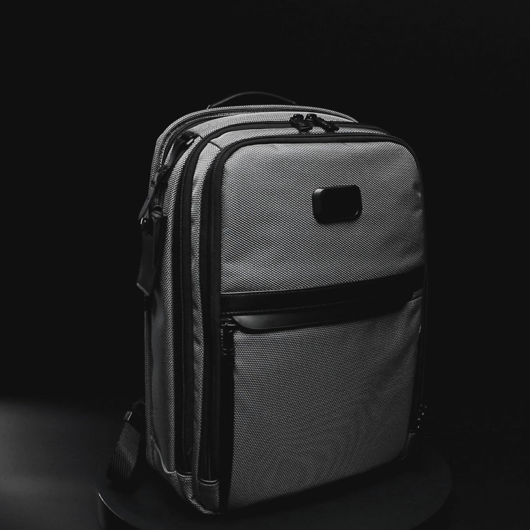 Q-NEXUS Ballistic Nylon & Leather Backpack – 16" MacBook, 3 Compartments, Waterproof