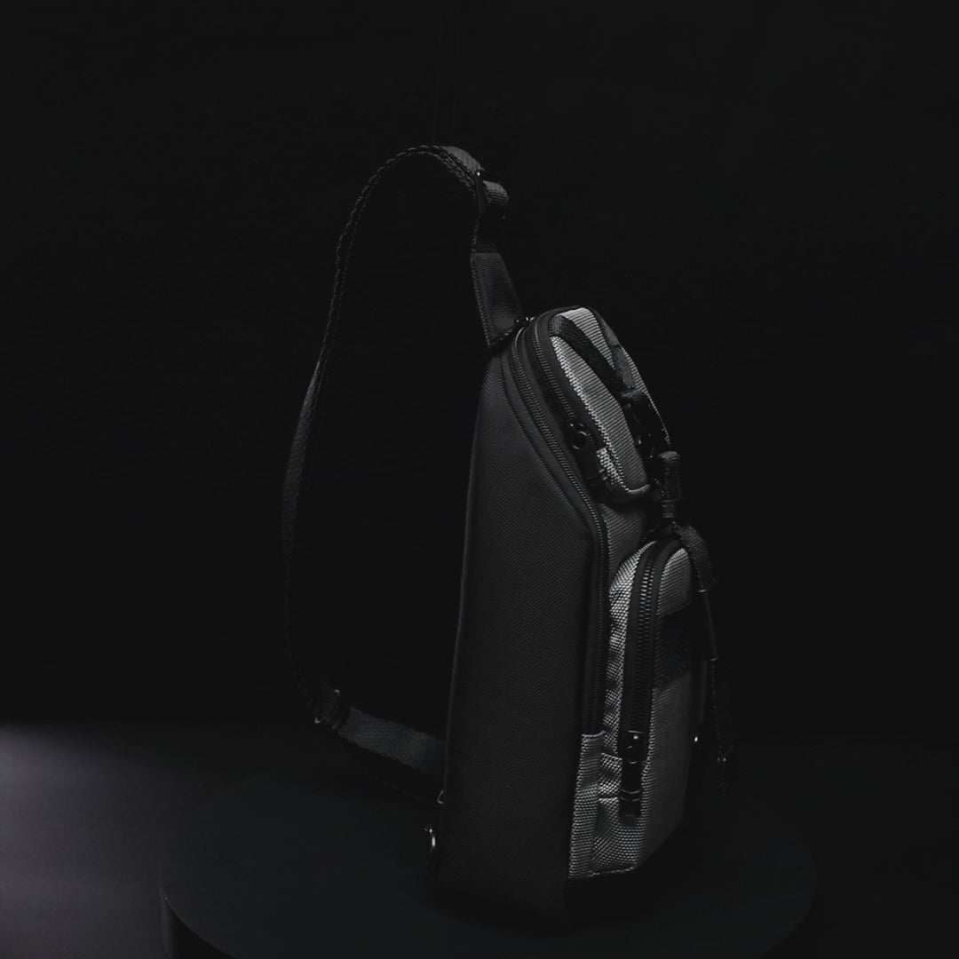 Q-VAGABONDO Crossbody Bag – Ballistic Nylon & Top-Grain Leather Sling Bag | Stylish, Durable & Functional