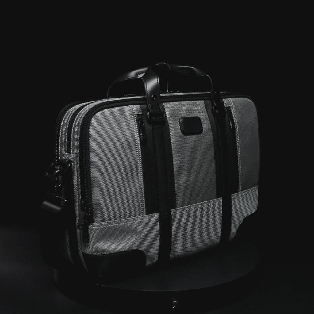 Q-MONARCH Business Laptop Messenger Bag – Ballistic Nylon & Leather Briefcase
