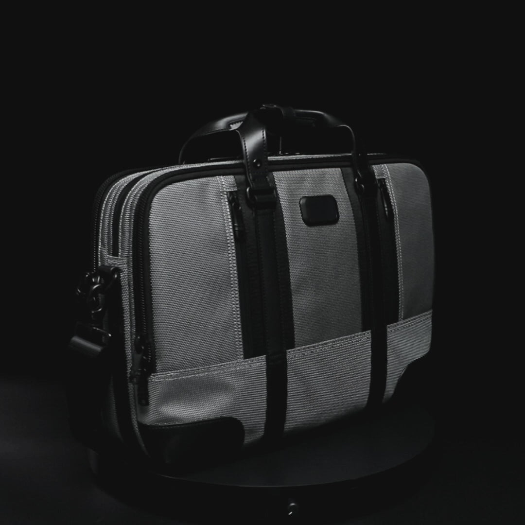 Q-MONARCH Business Laptop Messenger Bag – Ballistic Nylon & Leather Briefcase