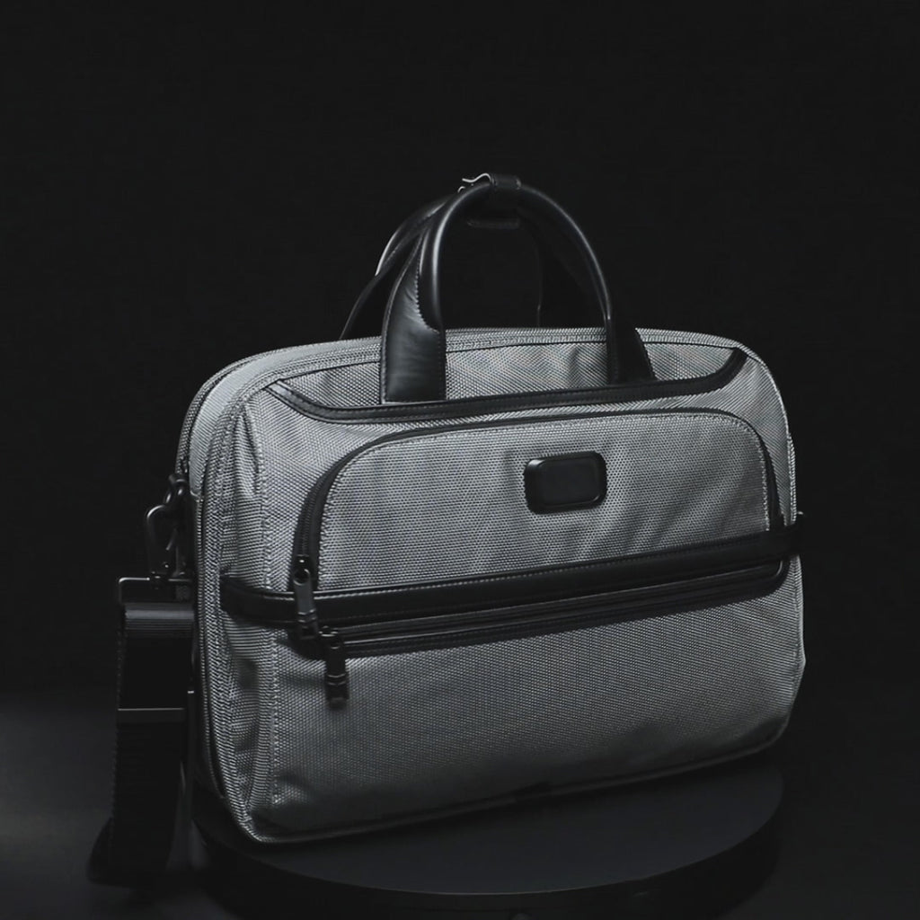 Q-ONYX Business Laptop Briefcase Bag – Ballistic Nylon & Leather Messenger Bag